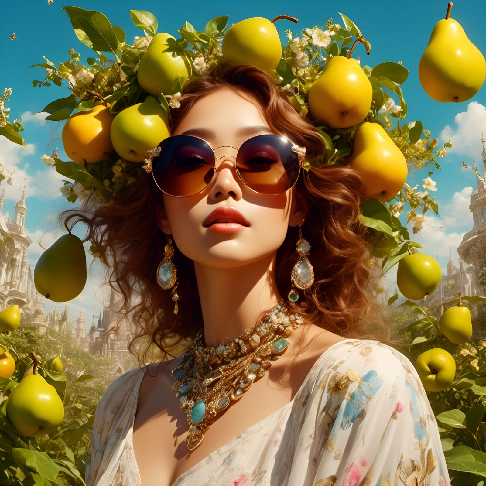 Happy Pear Portrait in Animation Style