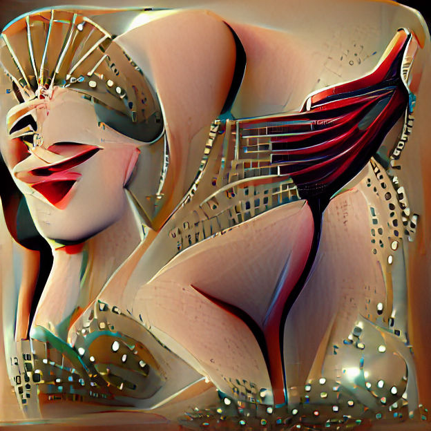Art Deco Burlesque Dancer in 3D