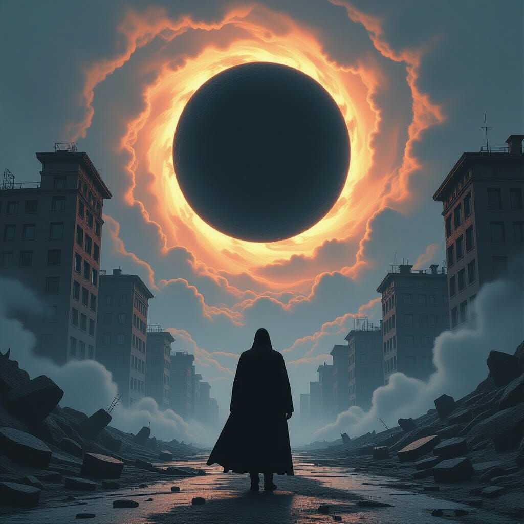 Black Sun Alters Reality in Dreamlike Digital Art