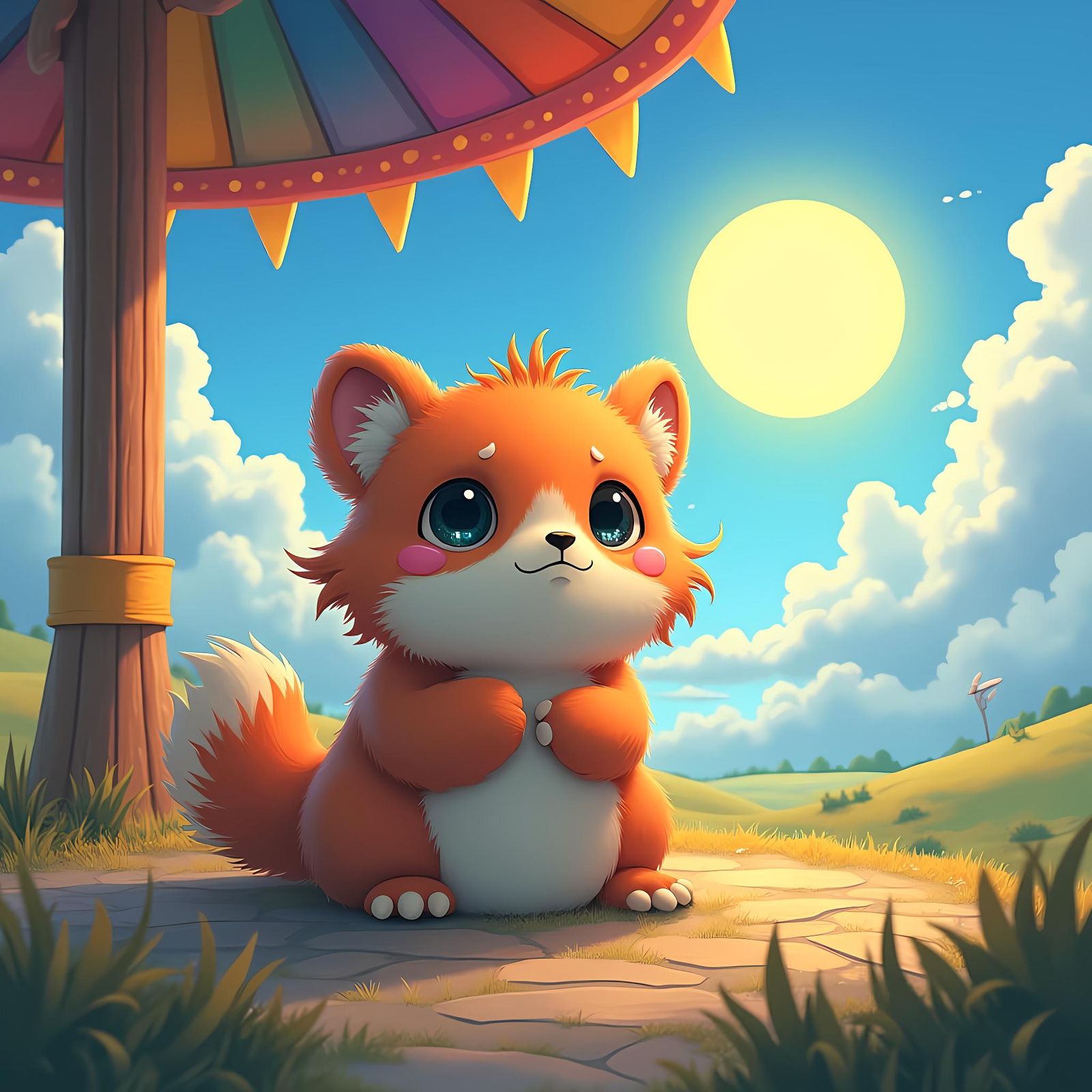 Fantasy Creature Hiding, Studio Ghibli Style