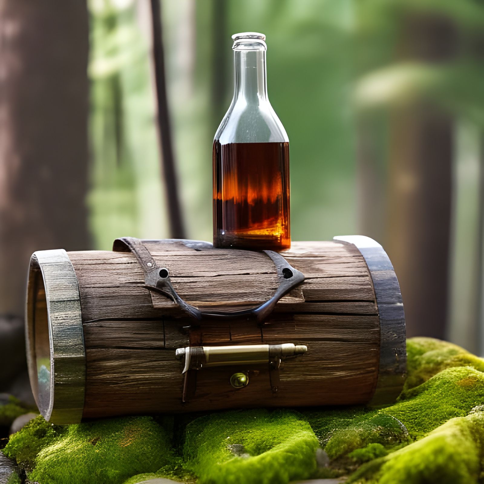 Medieval Cabin with Fairy Bottle: Dark Fantasy Art