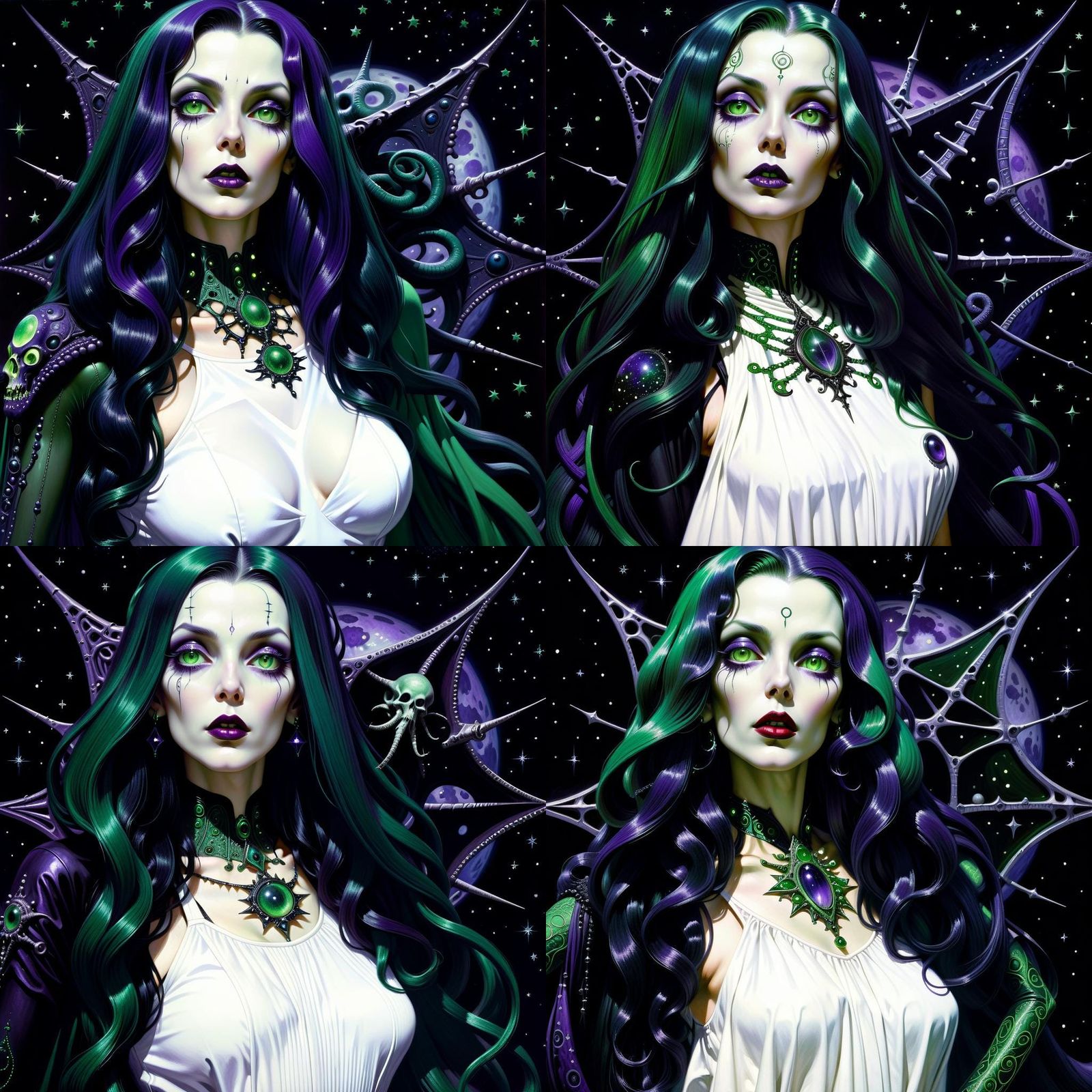 Eldritch Goddess Pinup in Dark Gothic Fantasy