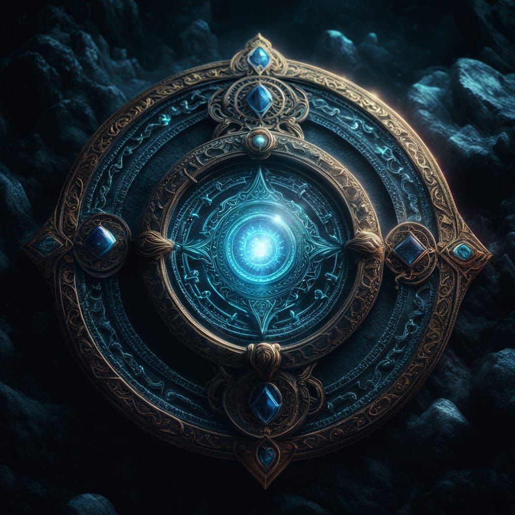 Mystical Amulet of Selene: Epic Digital Art