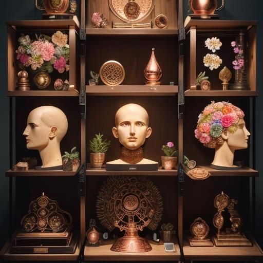 Knolling of Archaic Phrenologist's Equipment