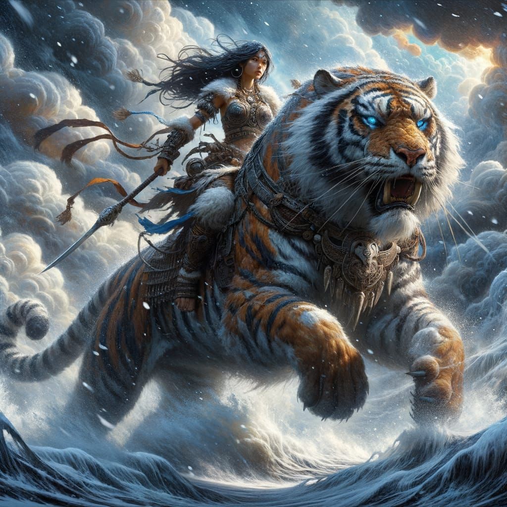 South Asian Warrior Rides Sabertooth Tiger in Brutal Snowsto...