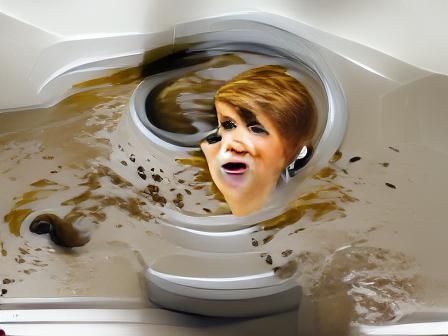 Political Figure Disappearing in Whirlpool