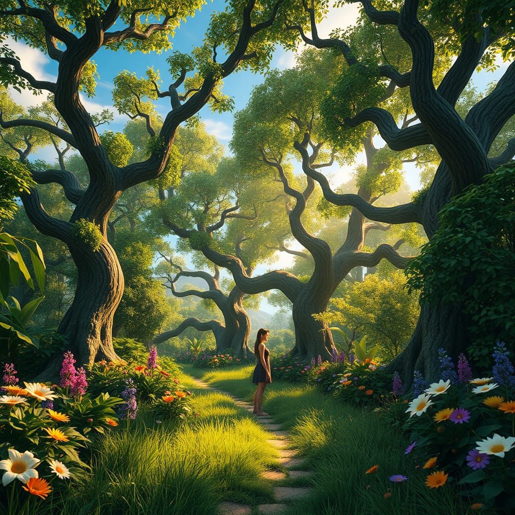 Surreal Landscape of Mystical Garden