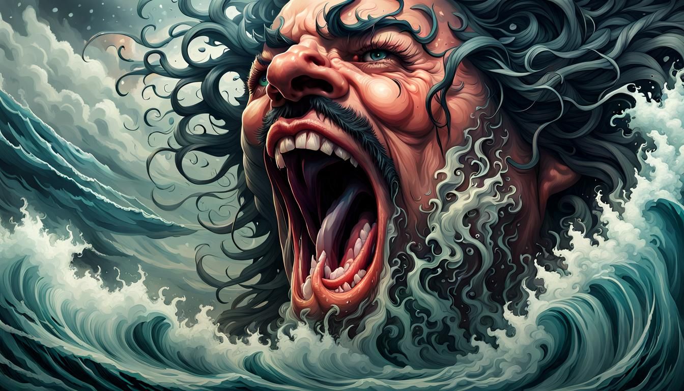 Screaming Sailor in a Violent Storm