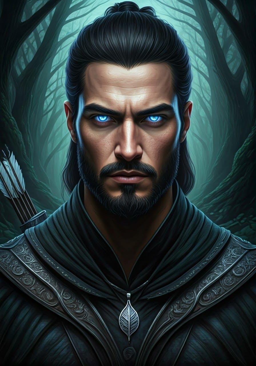 Mysterious Archer Emerges from the Shadows in Dark Forest