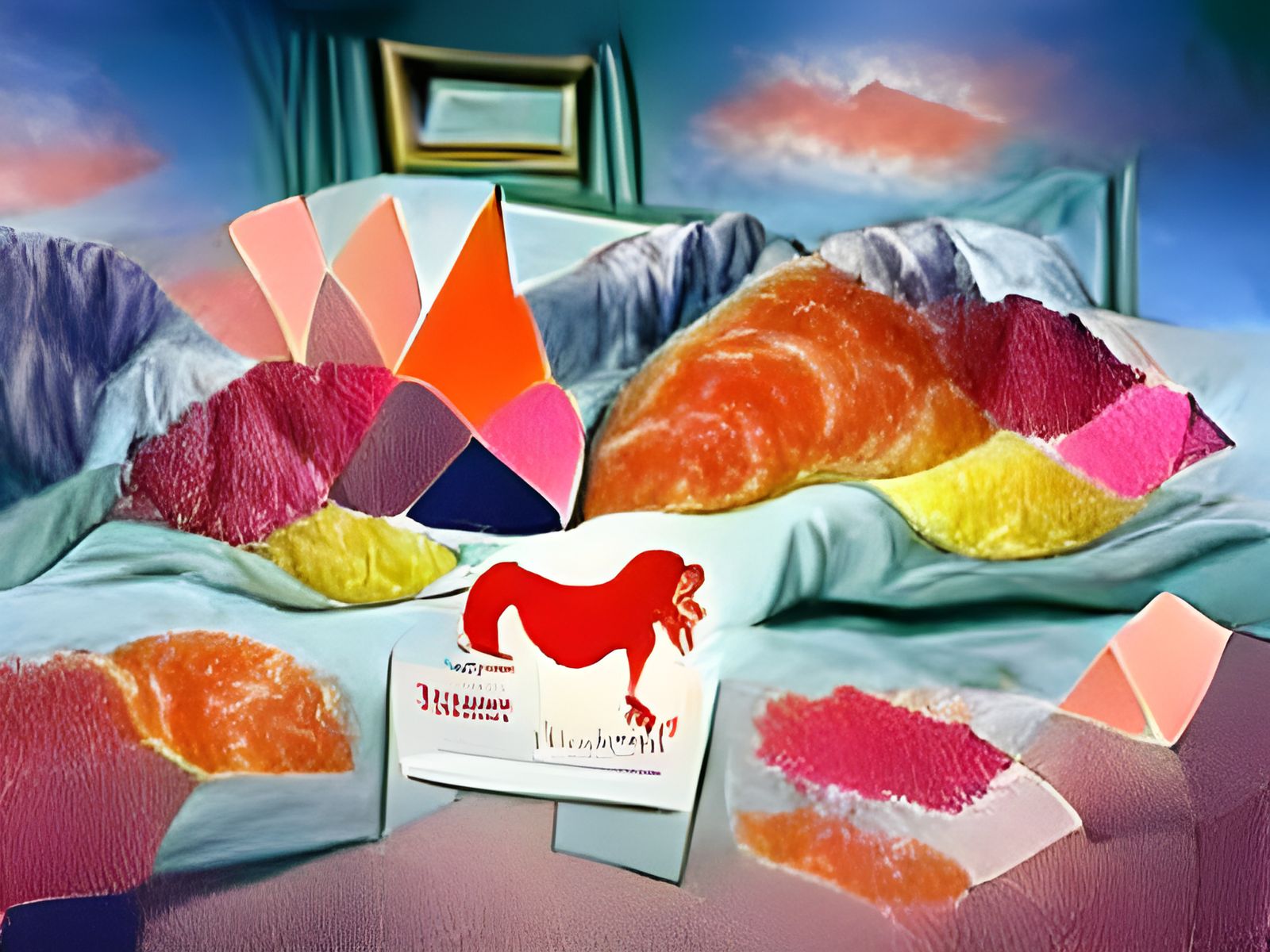 Matisse Inspired Unicorn Landscape at Sunrise