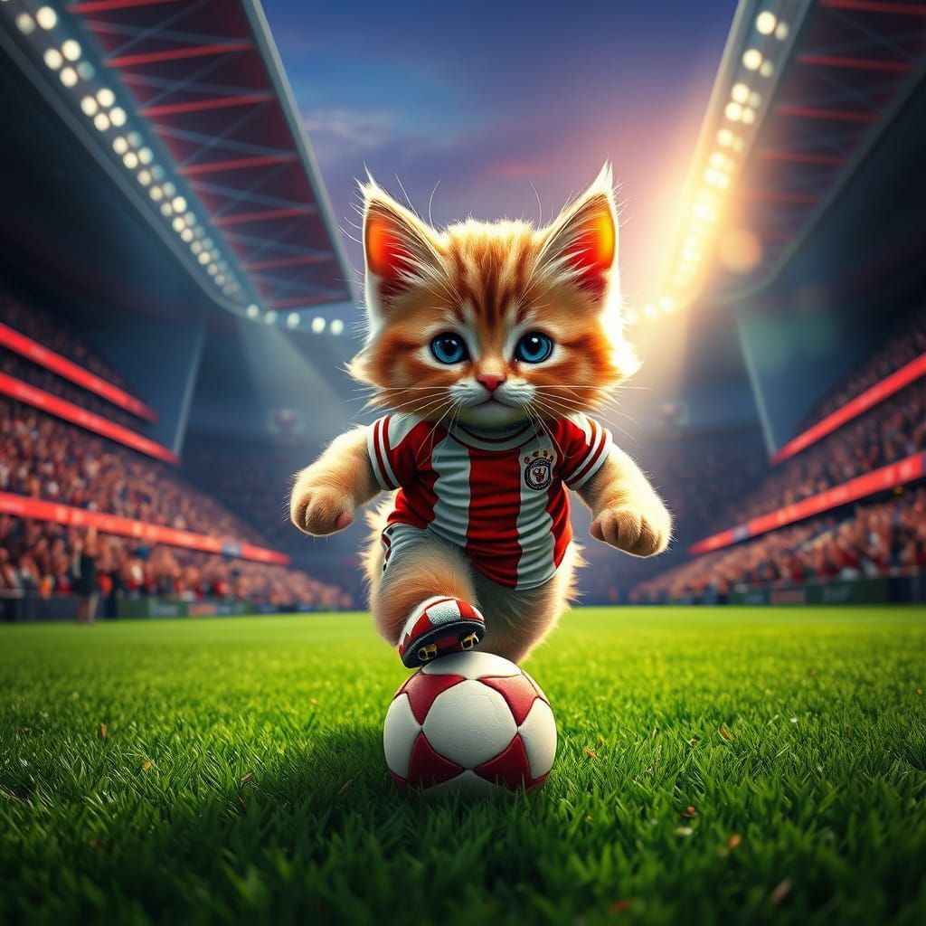 Whimsical Soccer Kitten Conquers Wembley Arena