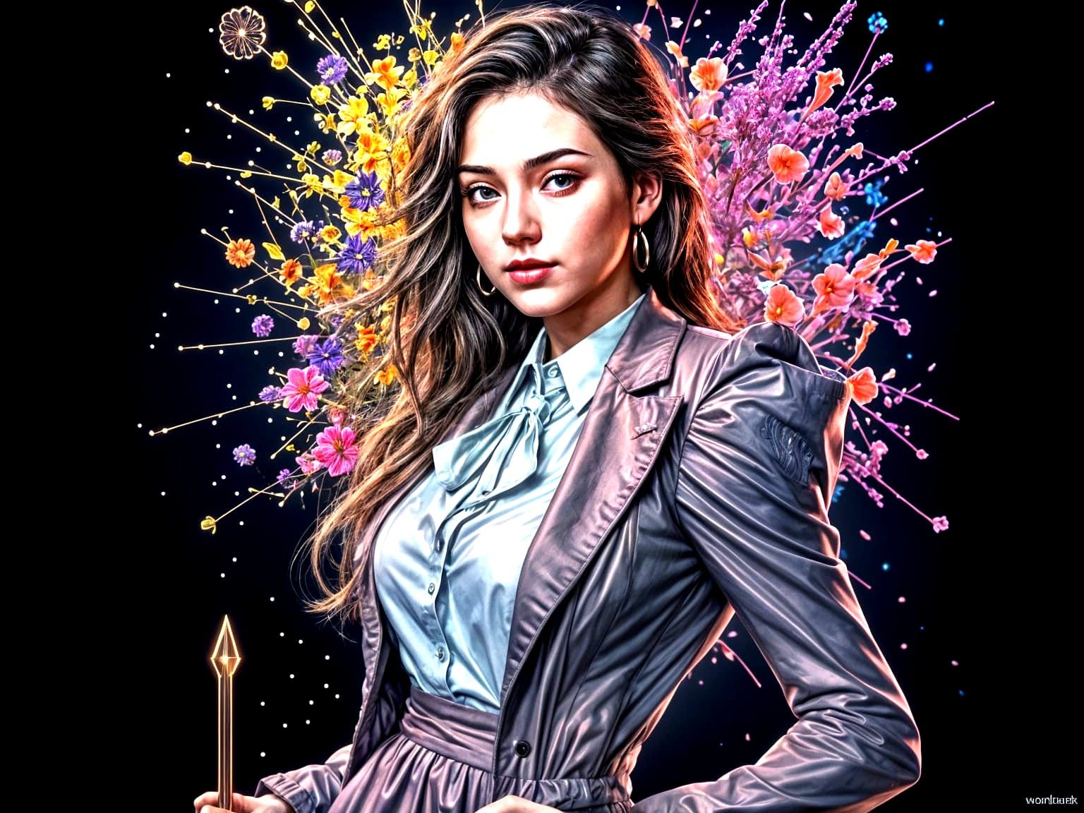 Hyperdetailed Nude Woman in Splash Art Style