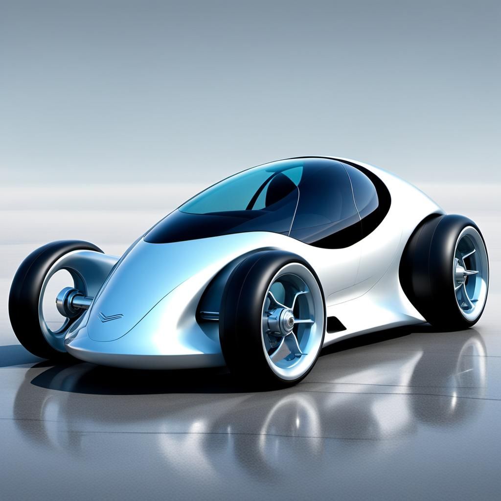 Futuristic Single Front Wheel Car Design