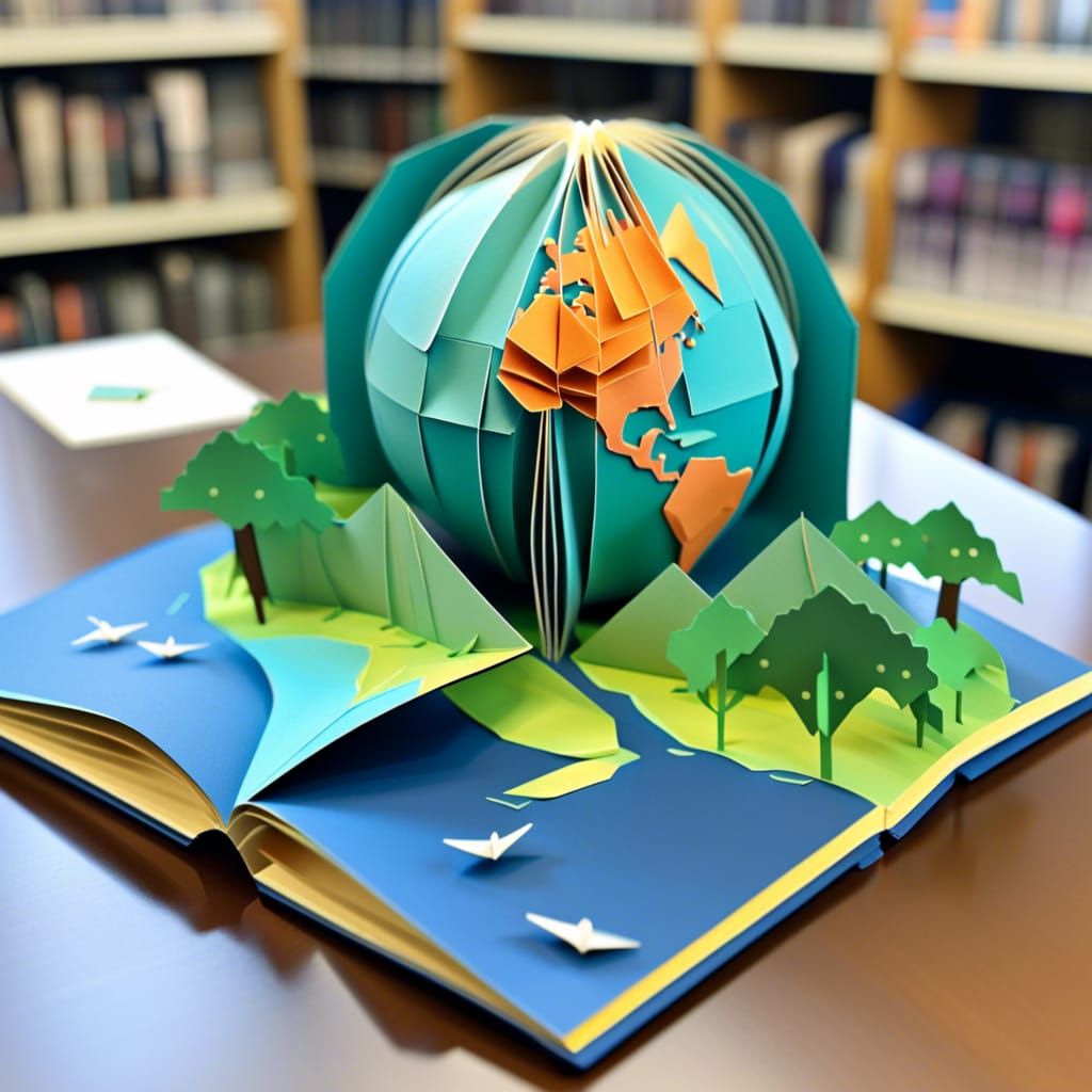 Origami Pop-Up Book Featuring Earth