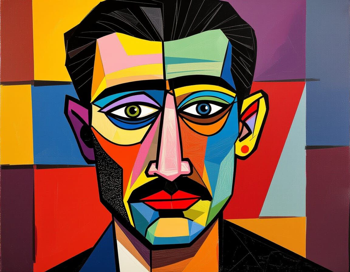 Cubist Paper Collage Inspired by Picasso