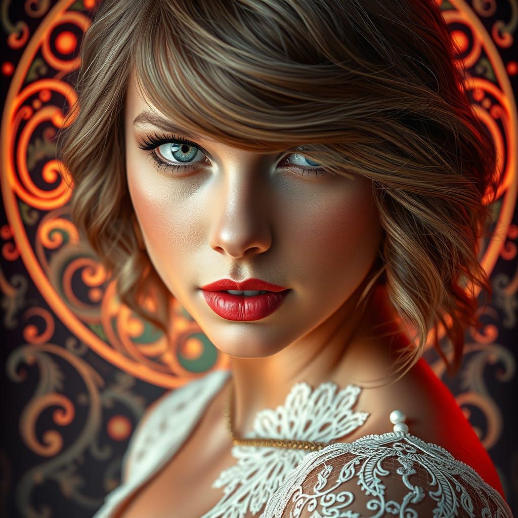 Sensual Portraiture in Art Nouveau Style