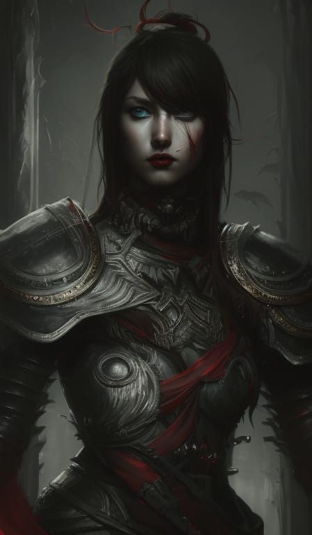 Dark Fantasy Warrior in Intricate Armor