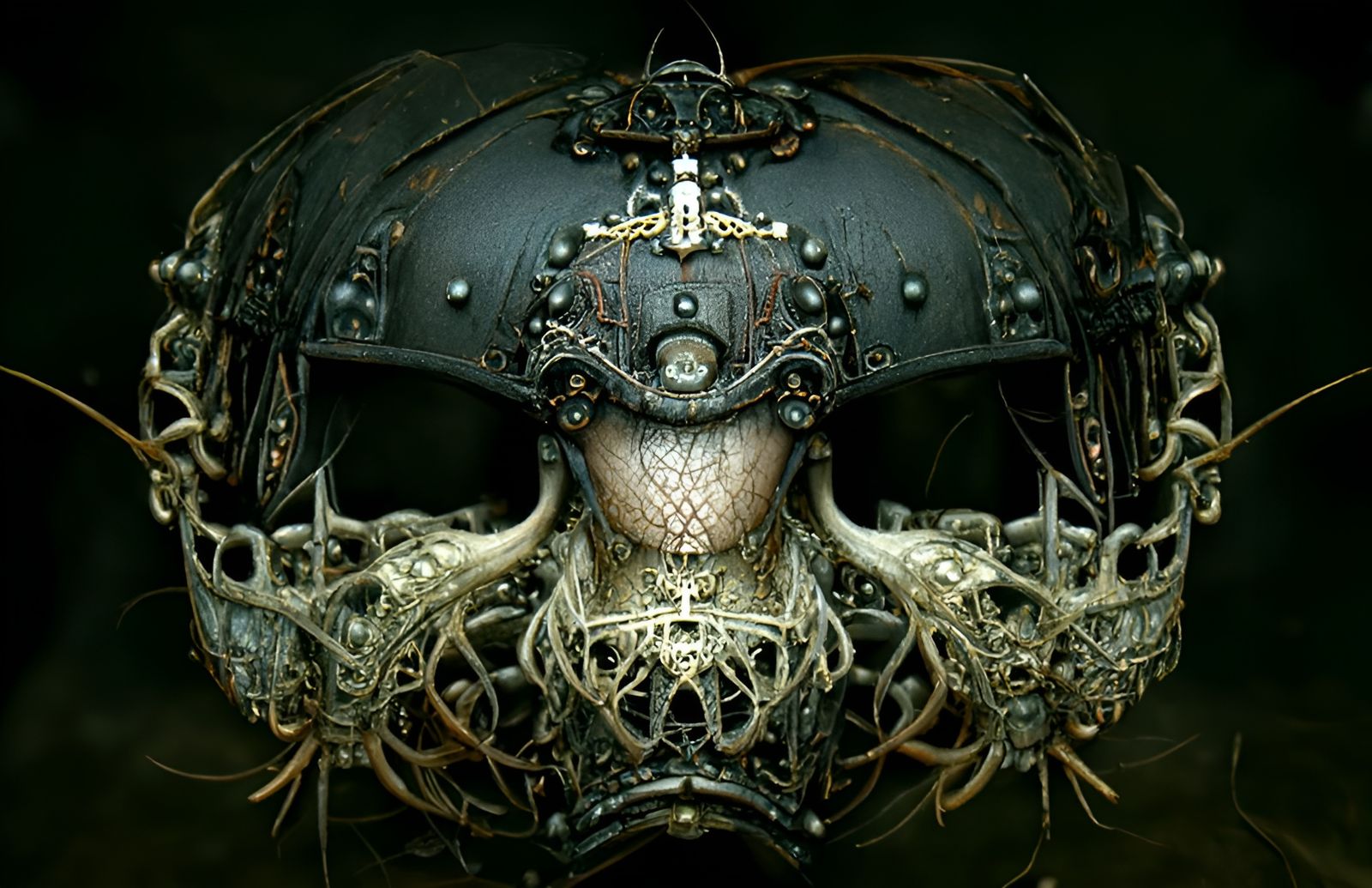 Ornate Helm in Gothic Steampunk Style