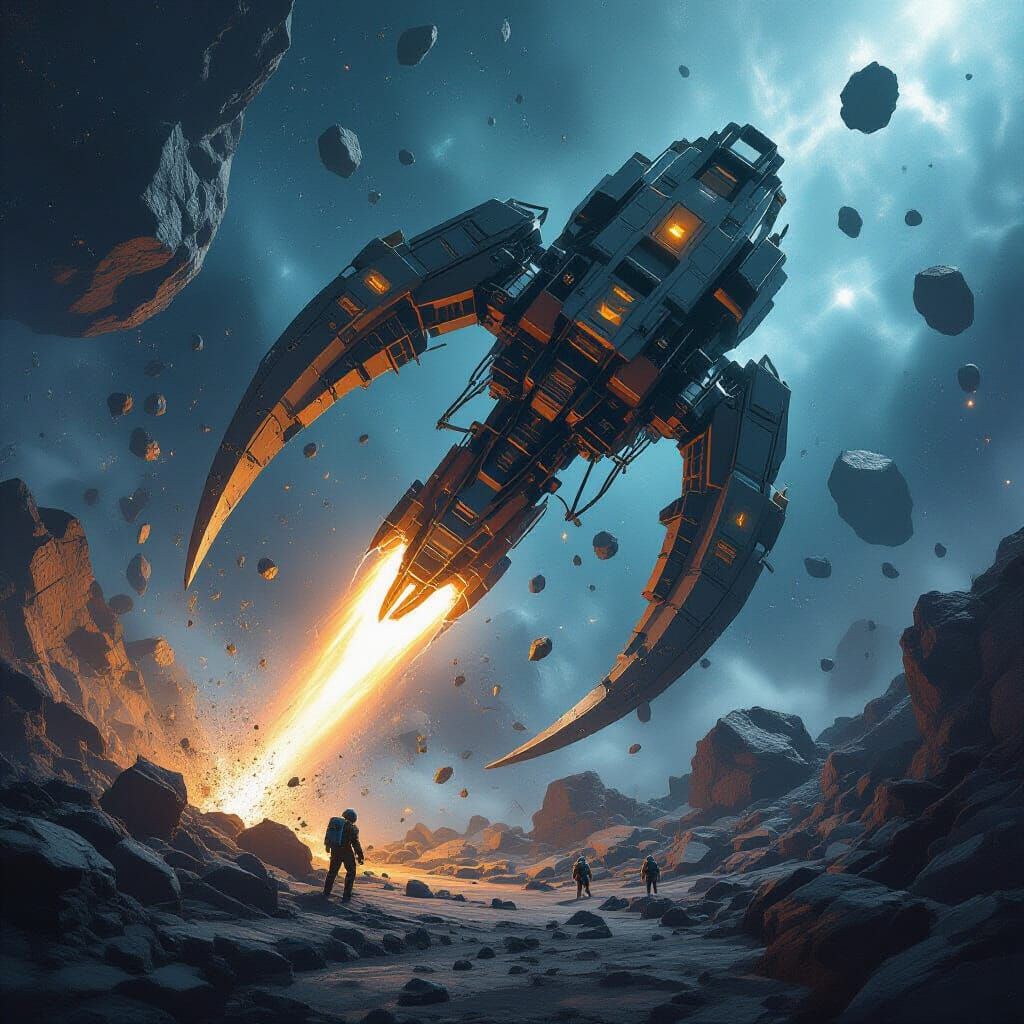 Space Salvage Claw Extracts Asteroid Metals