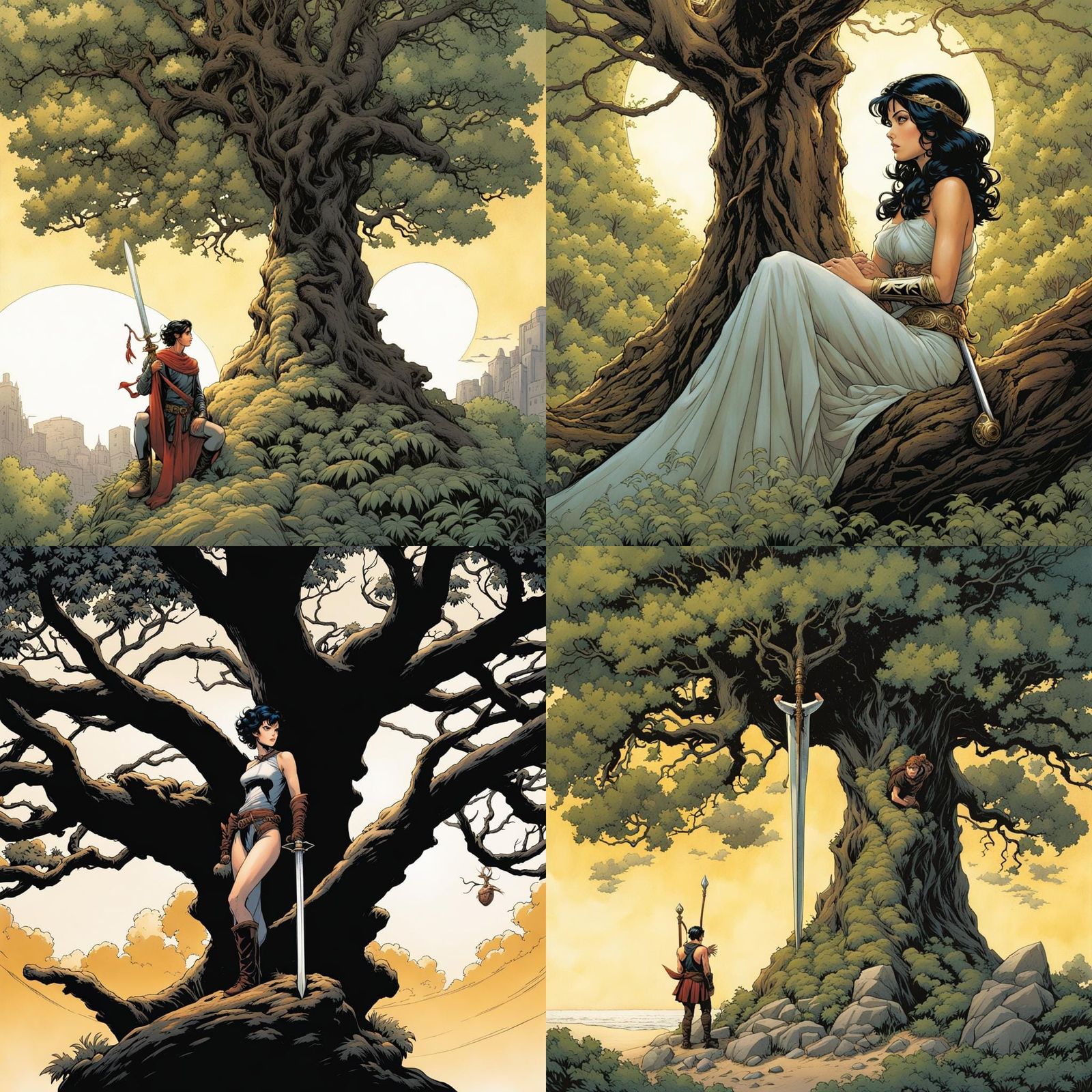 Hero with Vorpal Sword Resting by Tumtum Tree