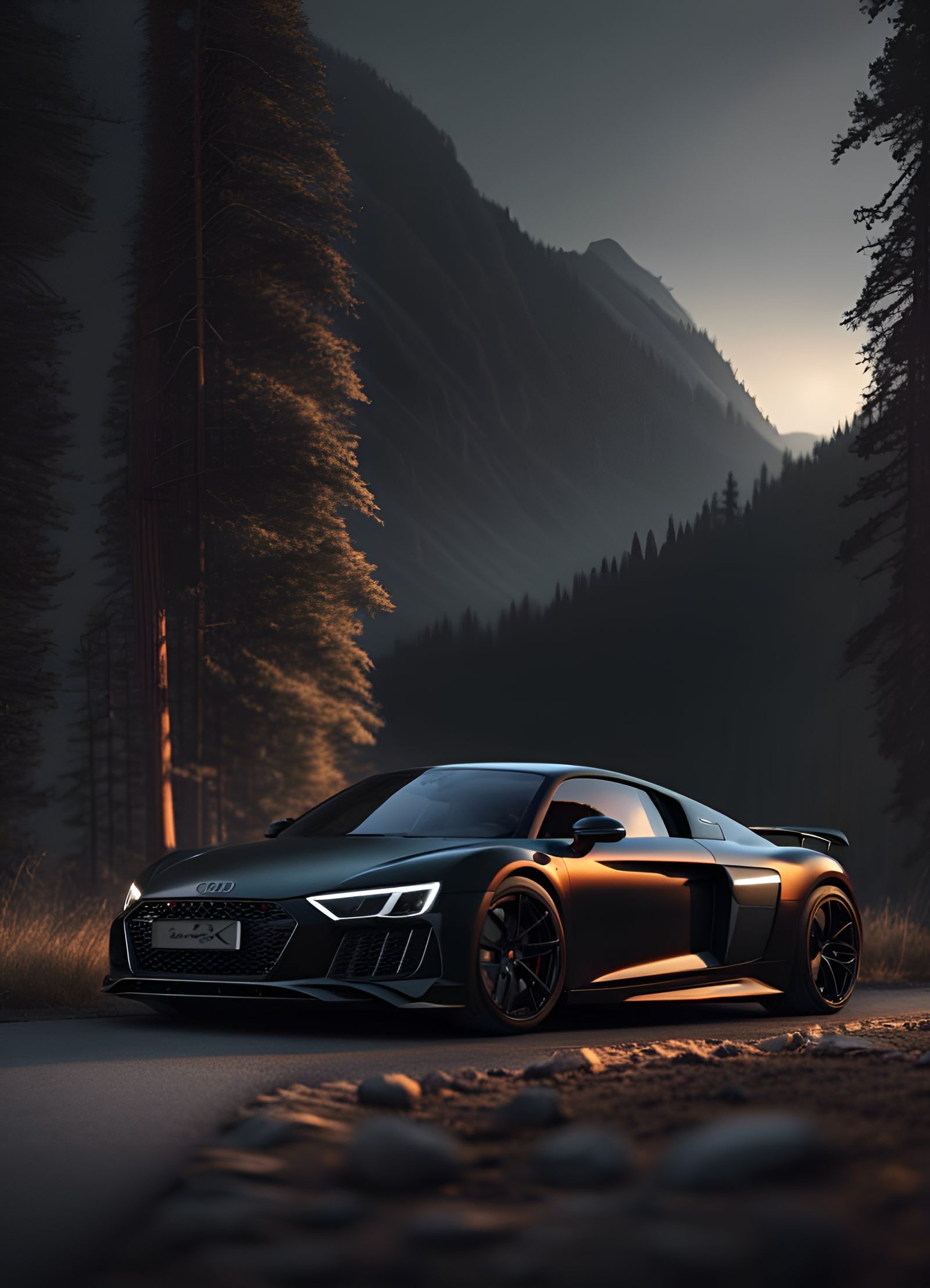 Audi R8 8k resolution with Scenic Background!