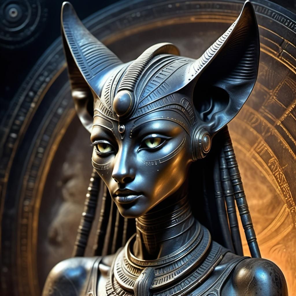Dust Goddess Bastet: Detailed Fantasy Portrait
