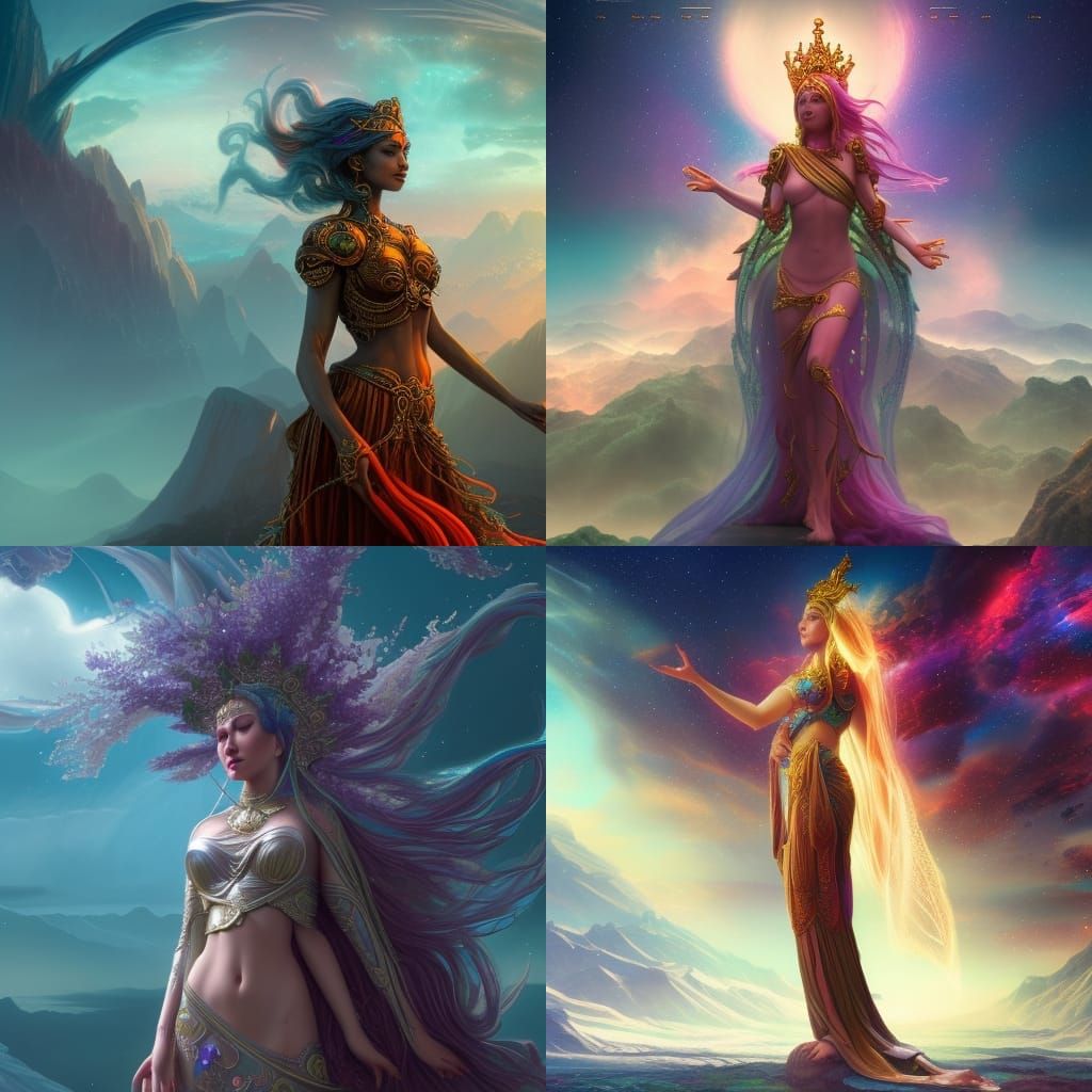 Cosmic Goddess in Vibrant Splendor