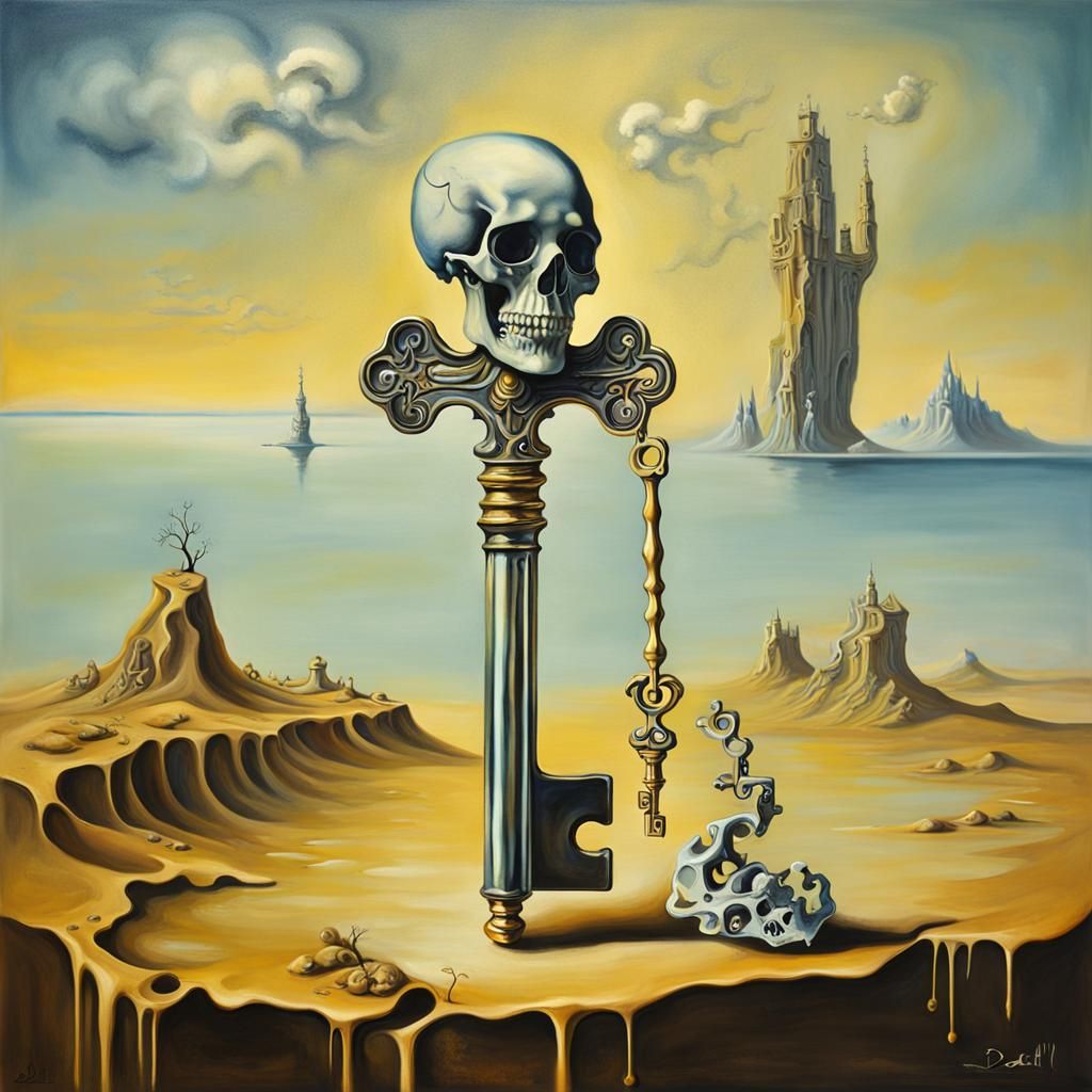 Surreal Skeleton Key in Dali Style