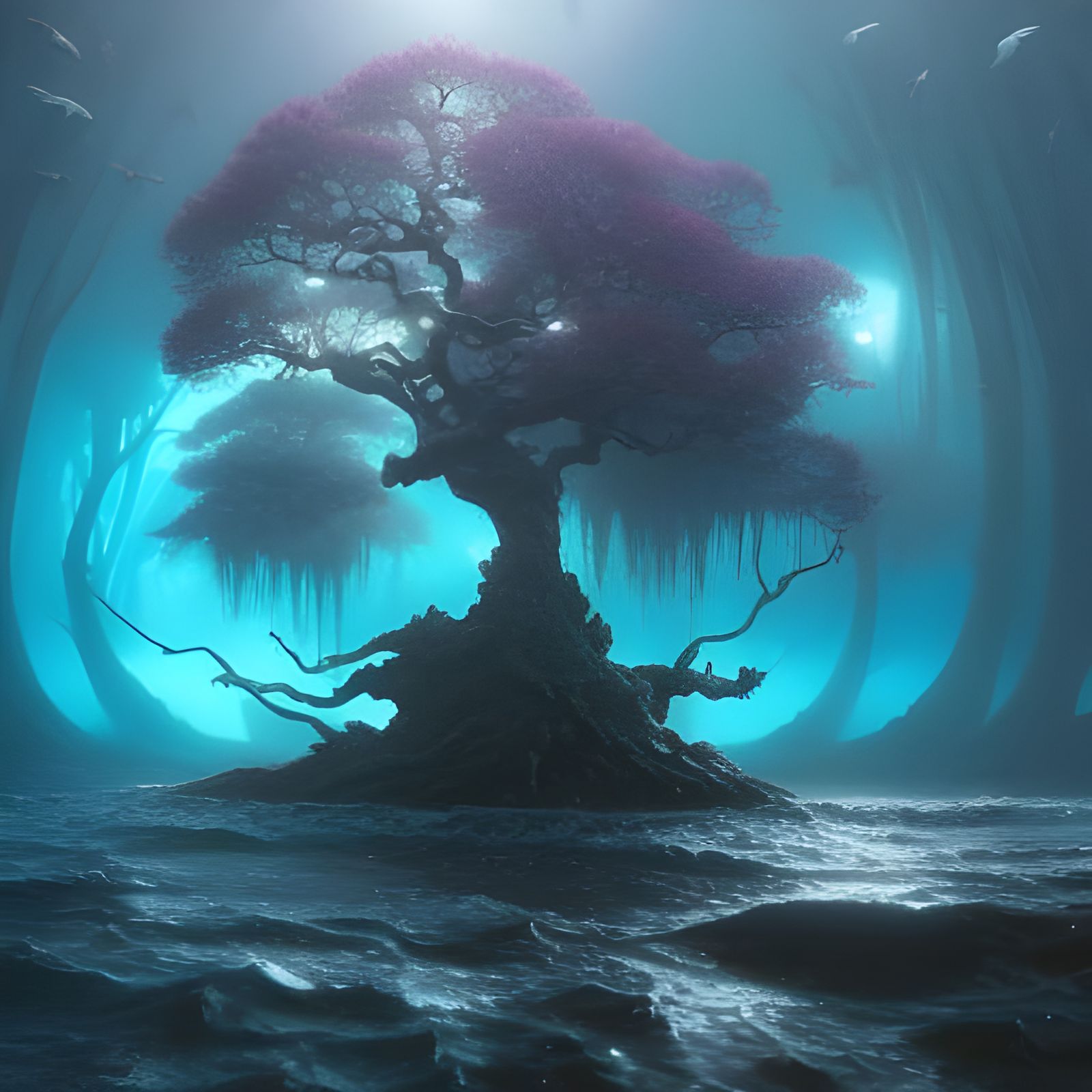 Magical Ocean Tree by Titian and Artgerm