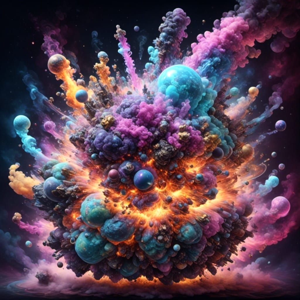 Celestial Portrait with Horror and Crystal Elements