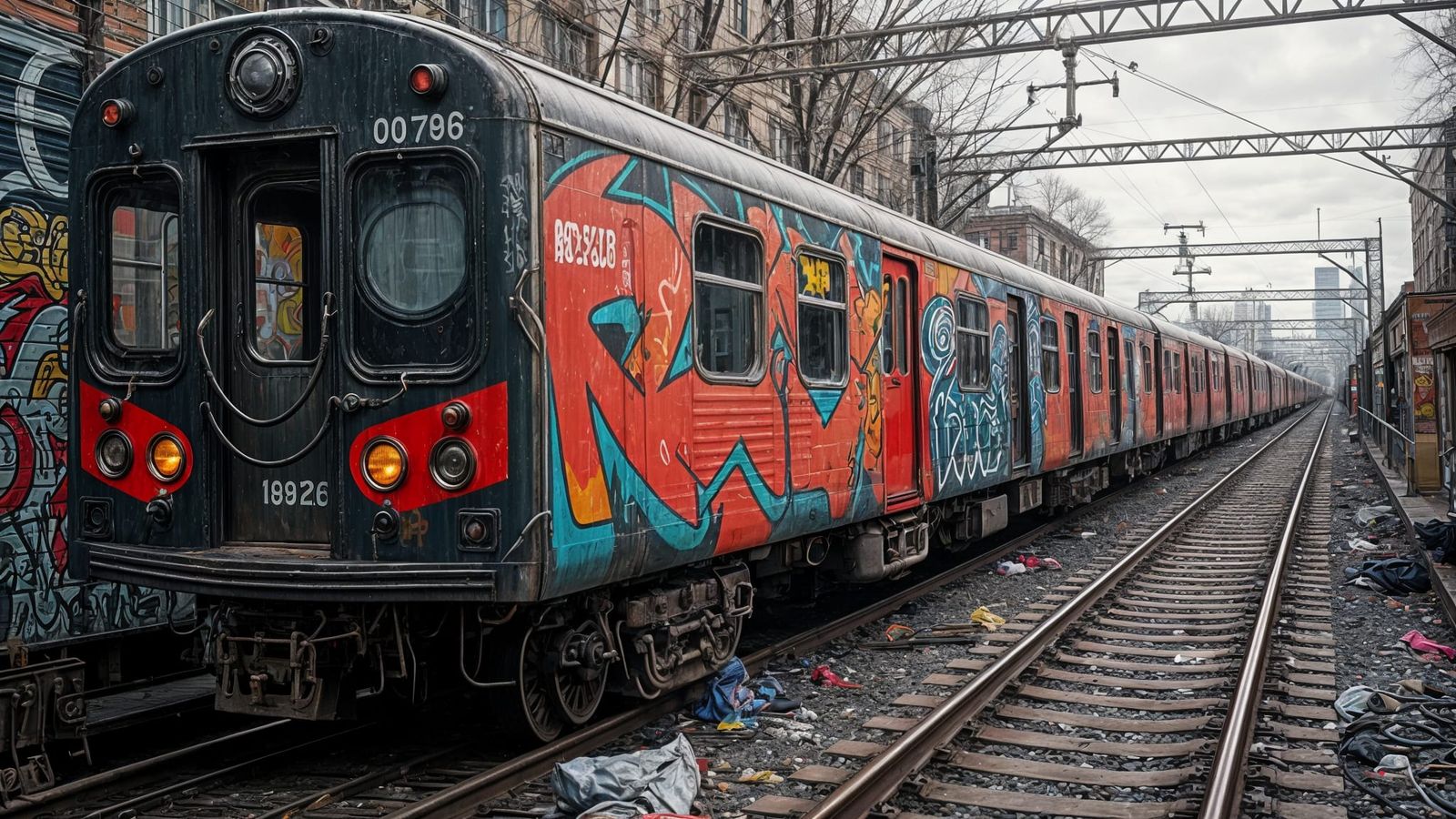 Vintage Subway Graffiti Art in 1980s NYC