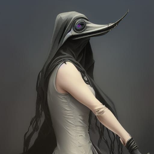 Intricate Portrait of a Female Plague Doctor