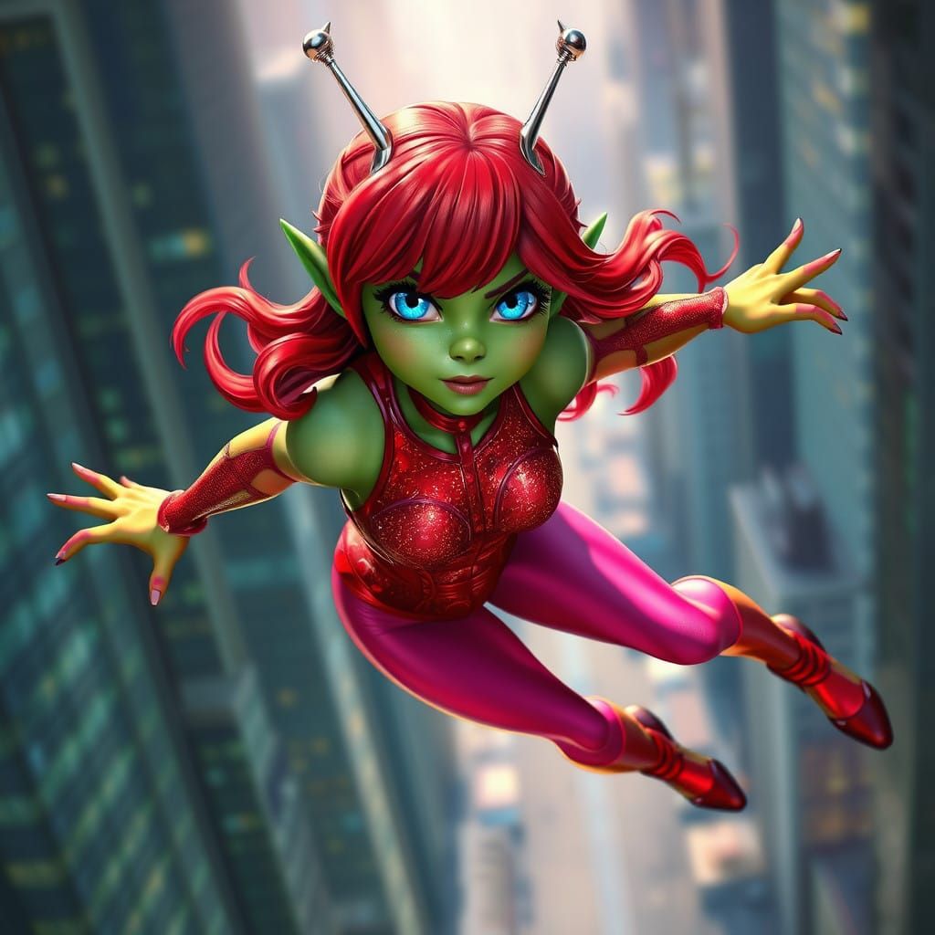 Surreal Superhero Goddess in Splendid Deep Colors