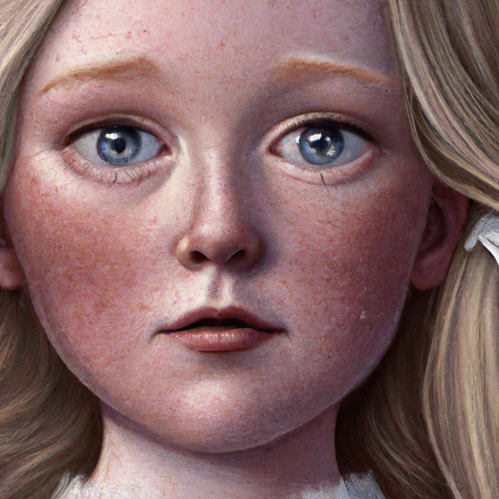 Cyborg Girl Childhood: Ultra-Realistic Digital Portrait