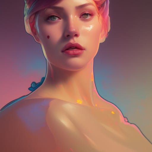 Hyperdetailed Peach Portrait Concept Art