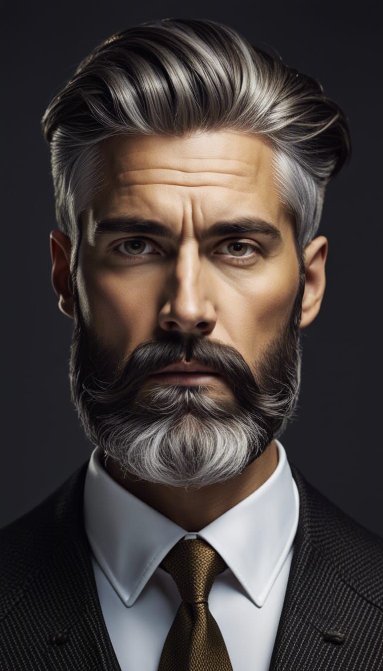 Classical Portrait of a Handsome Bearded Man