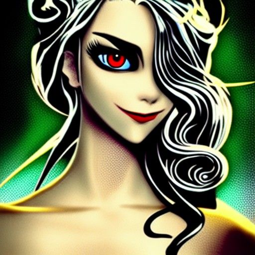 Vampire Disney Princess with Red Eyes