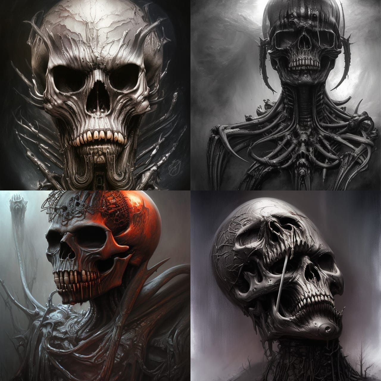 Dark Fantasy Skull Concept Art in Vivid Color