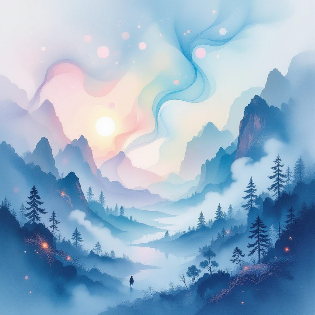 Ethereal Landscapes with Translucent Forms in Pastel