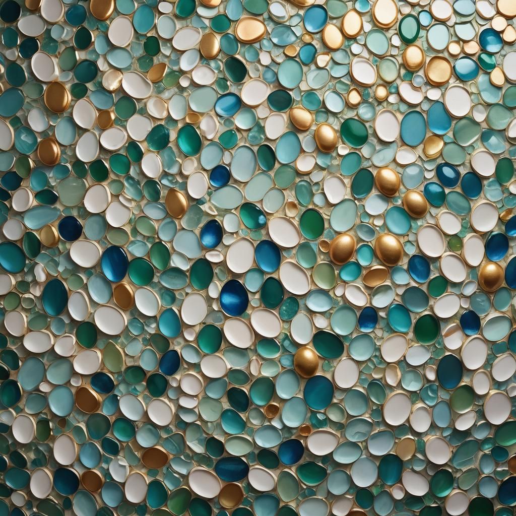 Eggshell Mosaic Canvas in Oil Painting Style