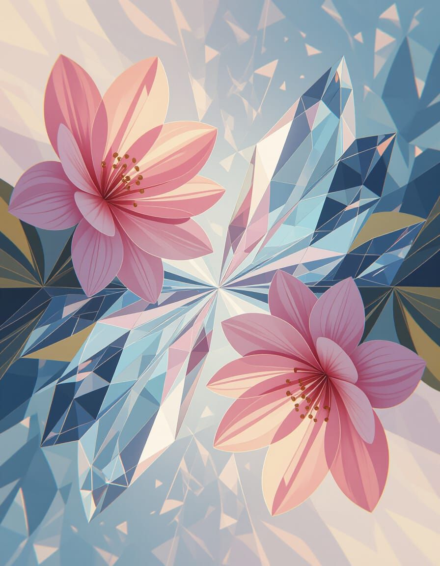 Vibrant Flowers and Refractive Crystals in Digital Painting ...