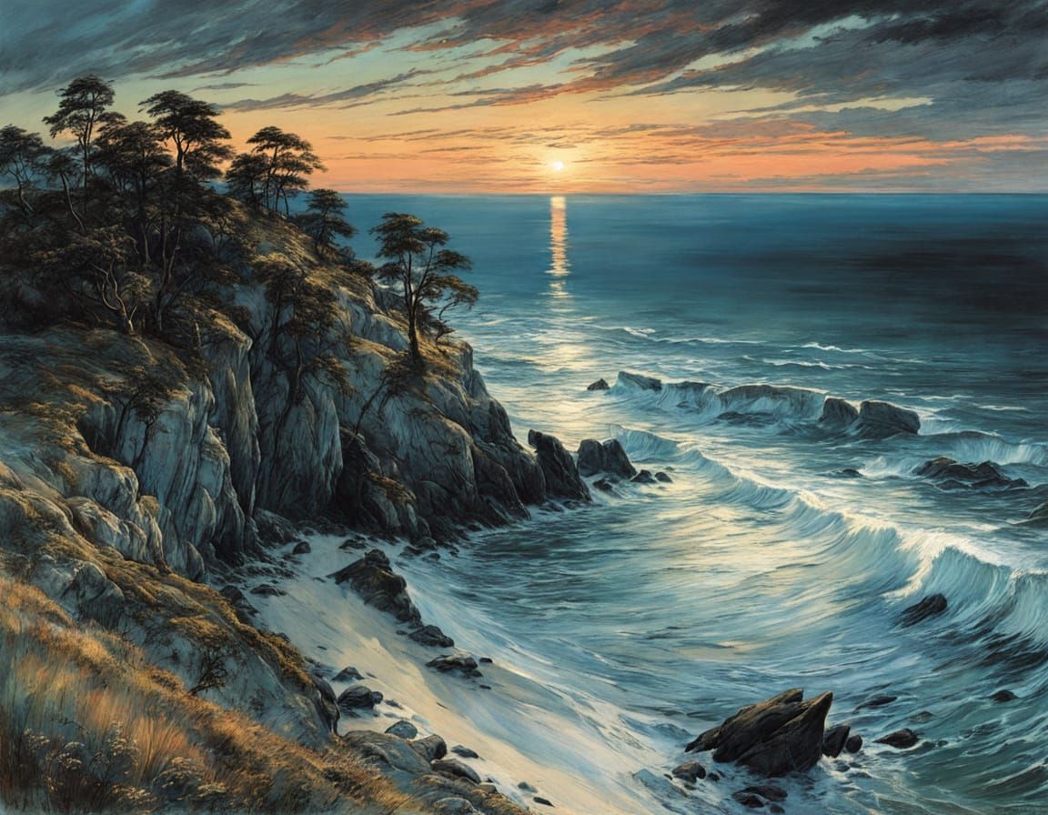 Enchanted Rügen Coast in Ethereal Evening Glow