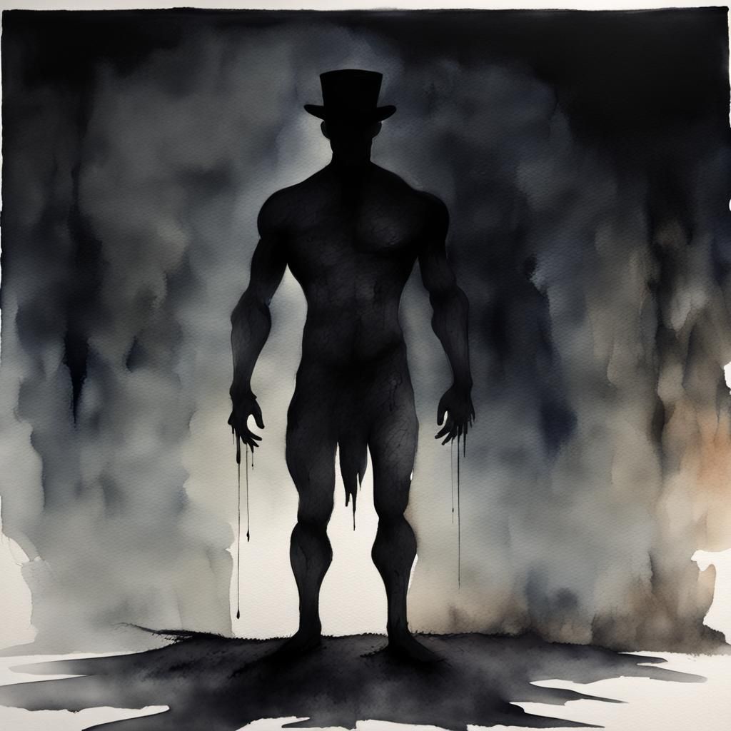 Haunting Silhouette: Tormented Prince in Watercolor