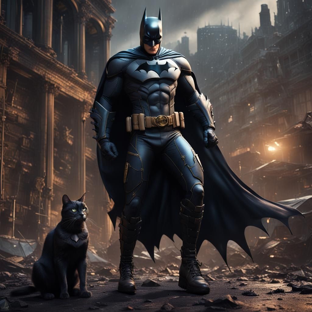 Batman and Catwoman: Detailed Matte Painting