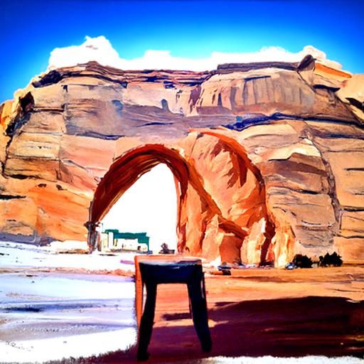 Delicate Arch in Desert, Hopper Style