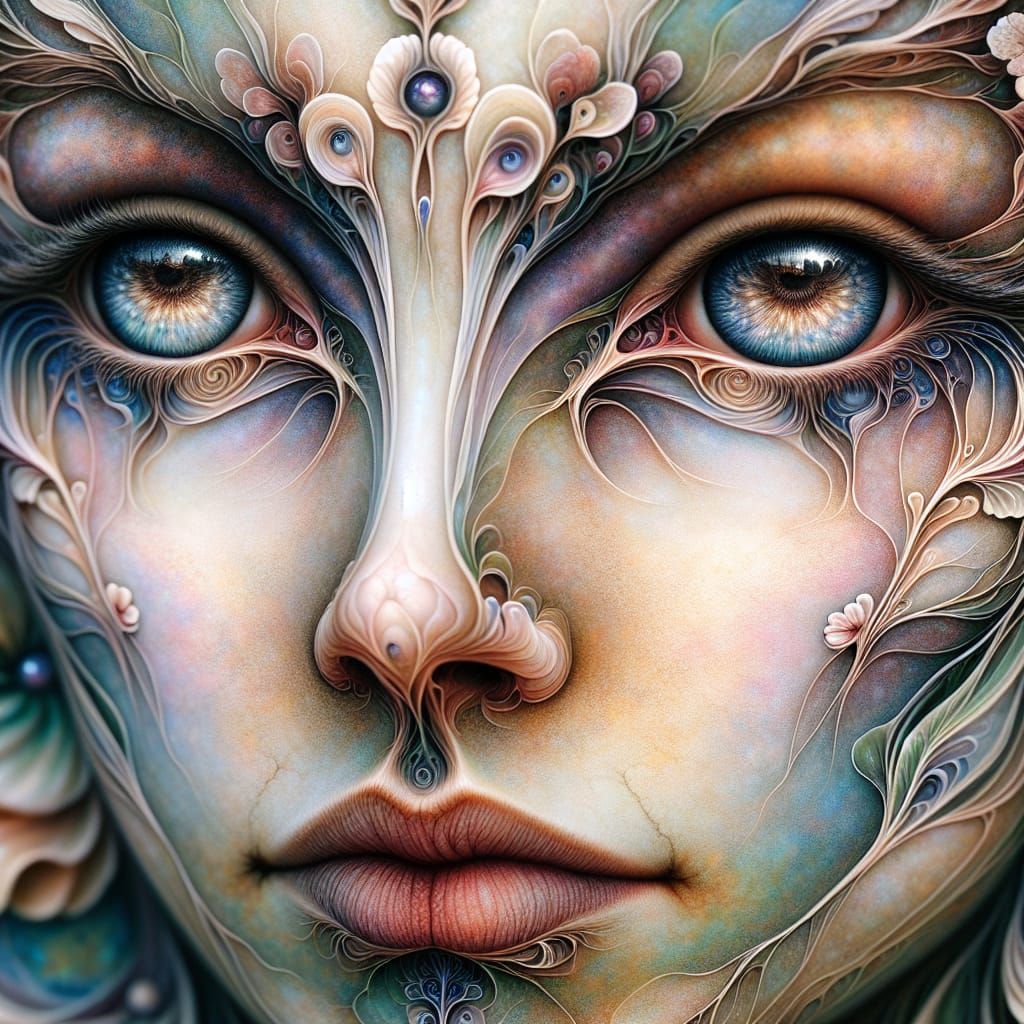 Ethereal Fairy Face with Intricate Details