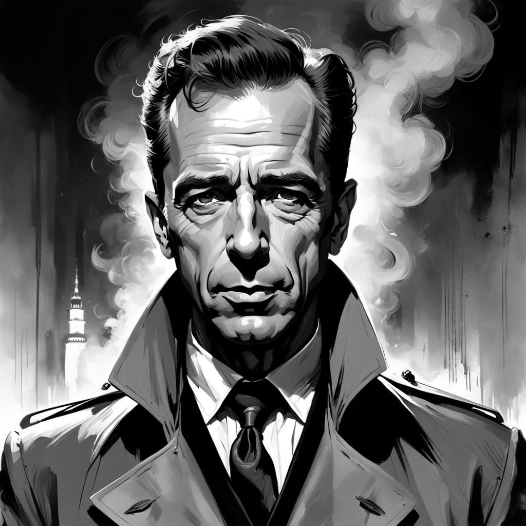 Neo Noir Portrait in Black and White Style