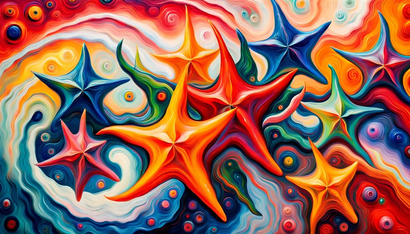 Magnetic Star Maelstrom in Vivid Impasto Style