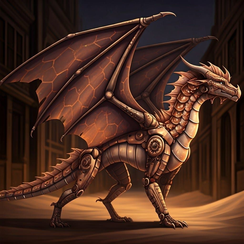 Mechanical SandWing Dragon with Copper Accents