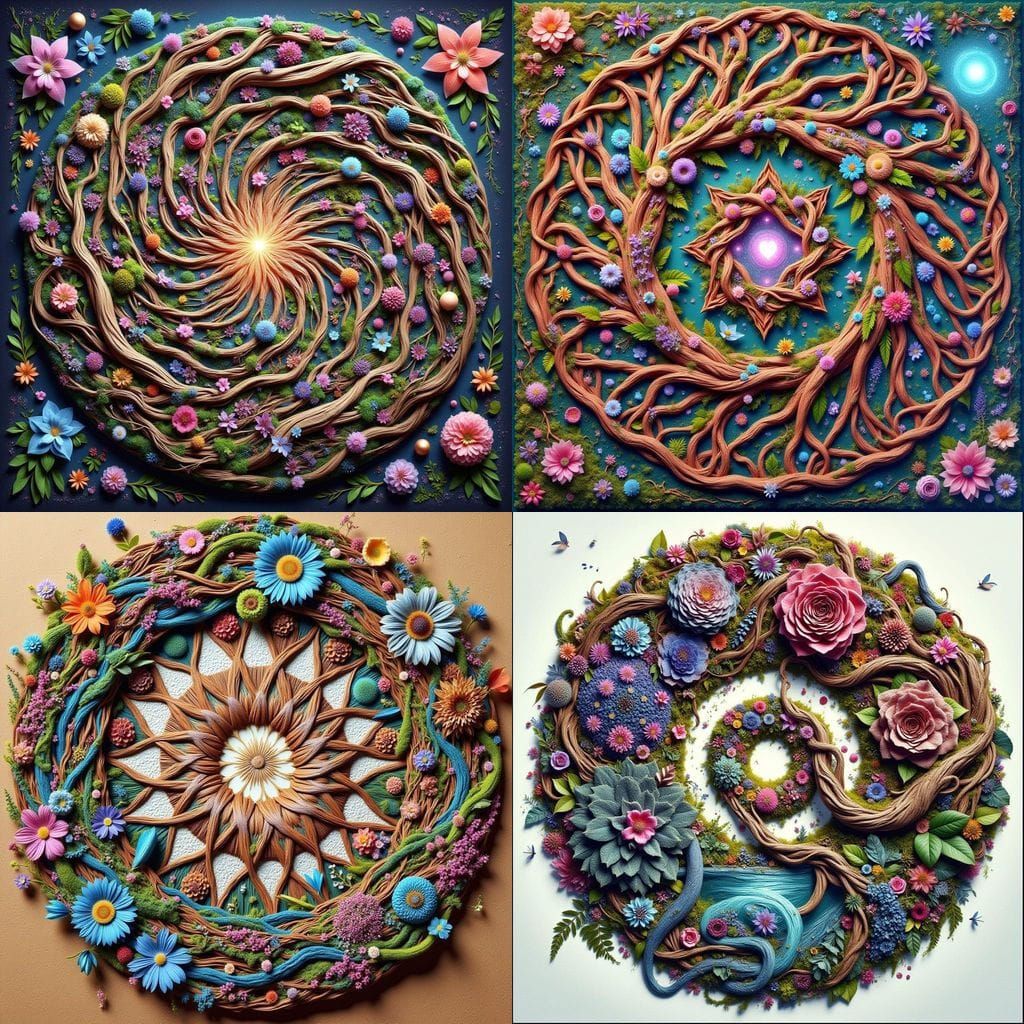 Ethereal Circle of Life in Vibrant Fractal Patterns